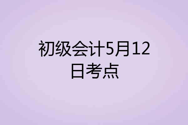初级会计5月12日考点