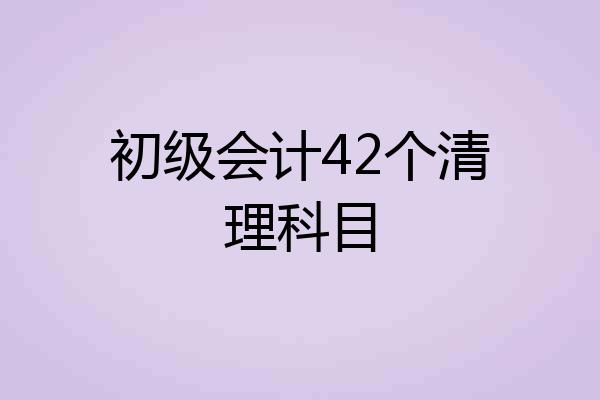 初级会计42个清理科目