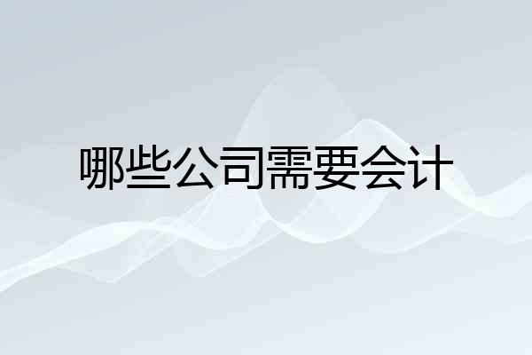 哪些公司需要会计