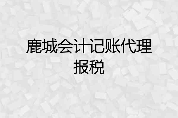 鹿城会计记账代理报税