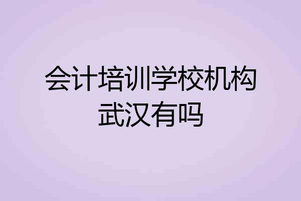 会计培训学校机构武汉有吗