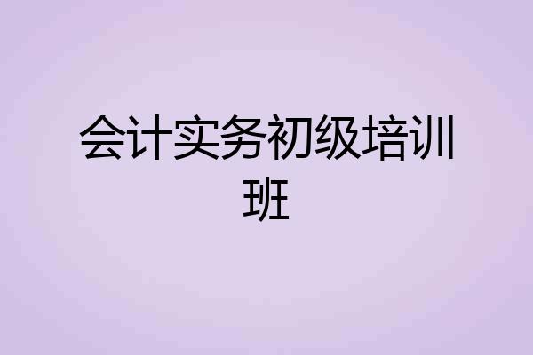 会计实务初级培训班
