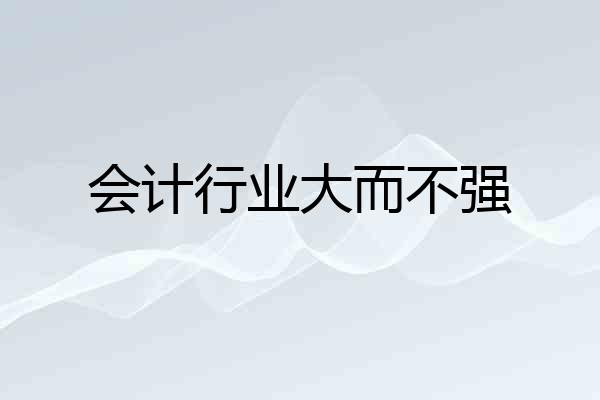 会计行业大而不强