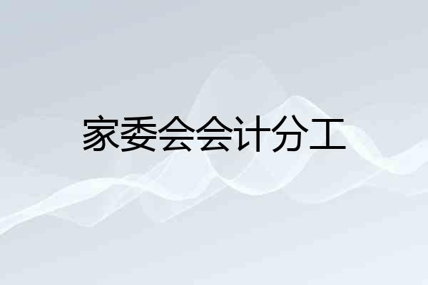 家委会会计分工