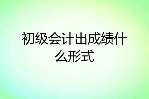 初级会计出成绩什么形式