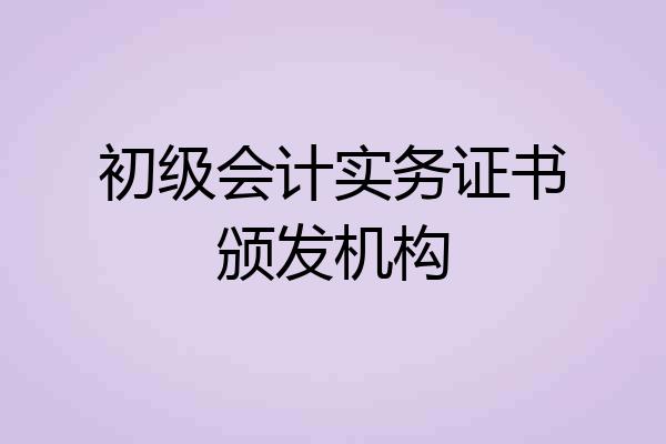 初级会计实务证书颁发机构