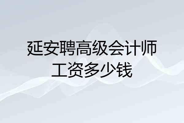 延安聘高级会计师工资多少钱