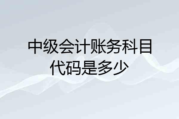 中级会计账务科目代码是多少