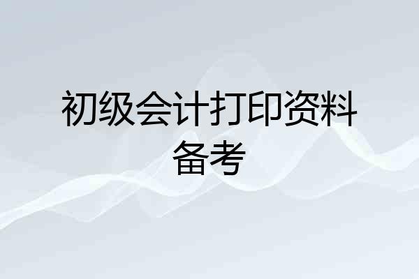 初级会计打印资料备考
