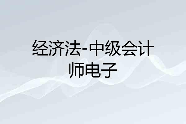 经济法-中级会计师电子