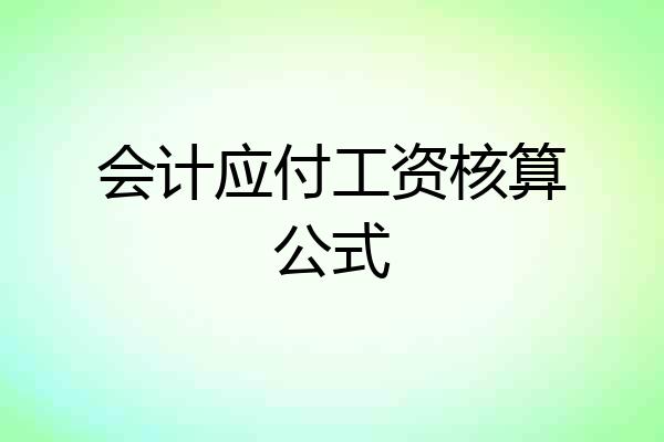 会计应付工资核算公式
