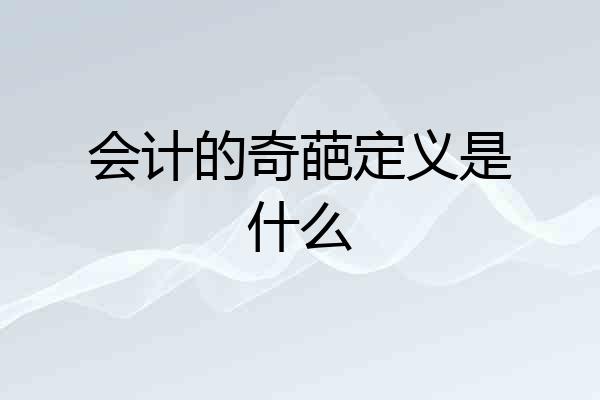 会计的奇葩定义是什么