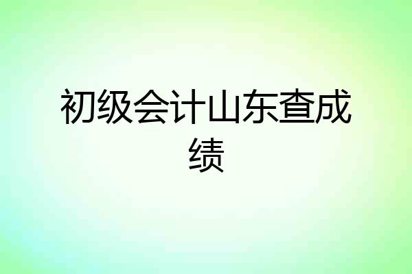 初级会计山东查成绩