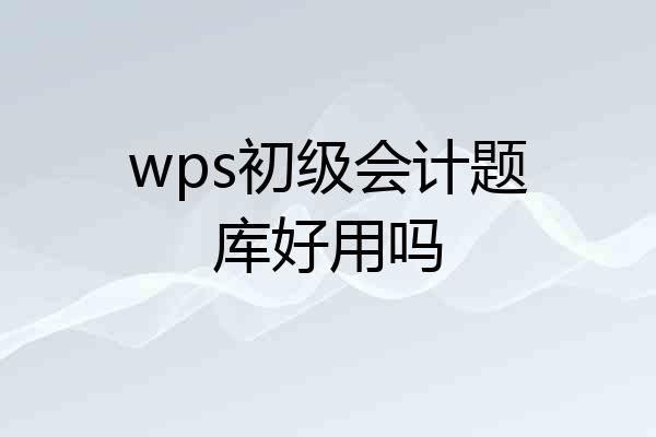 wps初级会计题库好用吗