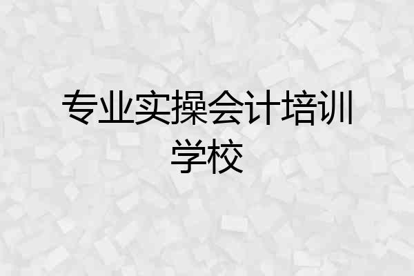 专业实操会计培训学校