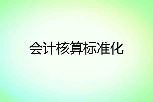 会计核算标准化