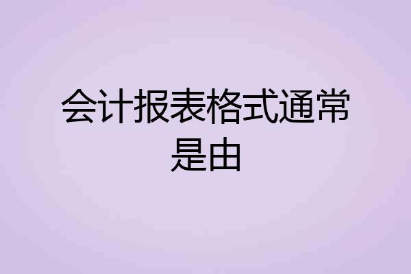 会计报表格式通常是由
