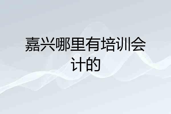 嘉兴哪里有培训会计的