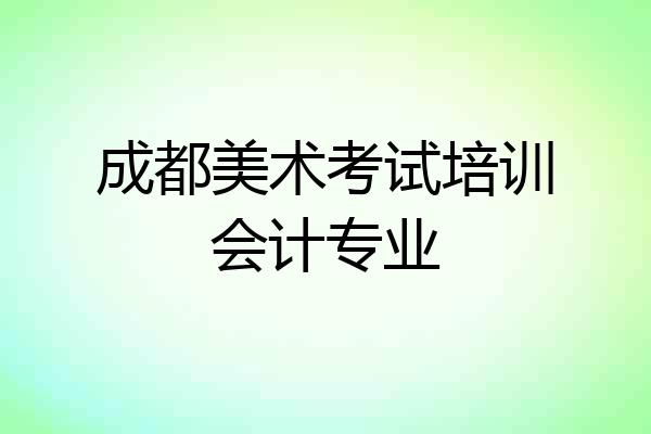 成都美术考试培训会计专业