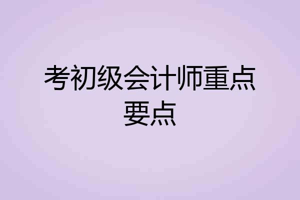 考初级会计师重点要点