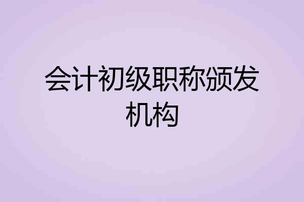 会计初级职称颁发机构