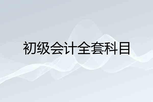 初级会计全套科目