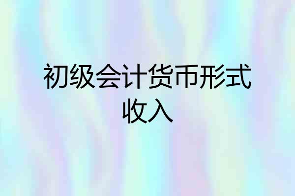 初级会计货币形式收入