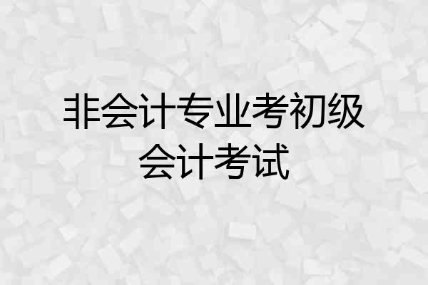 非会计专业考初级会计考试