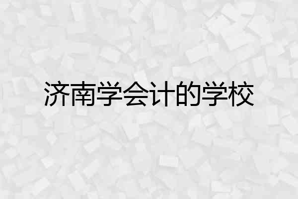 济南学会计的学校