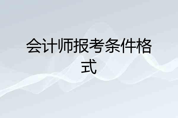 会计师报考条件格式