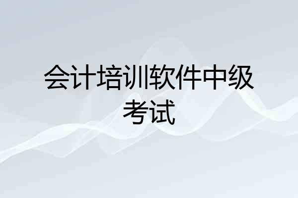 会计培训软件中级考试