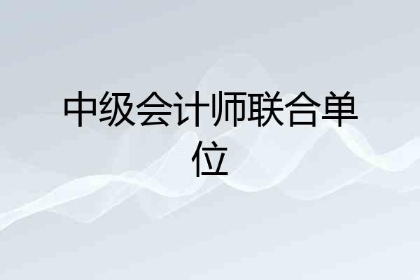 中级会计师联合单位