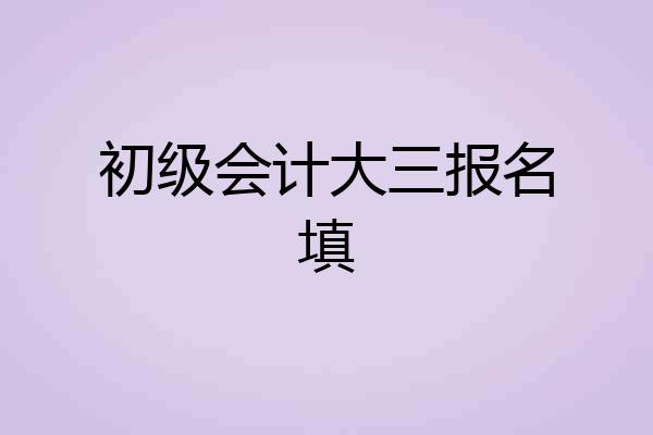 初级会计大三报名填