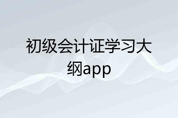 初级会计证学习大纲app