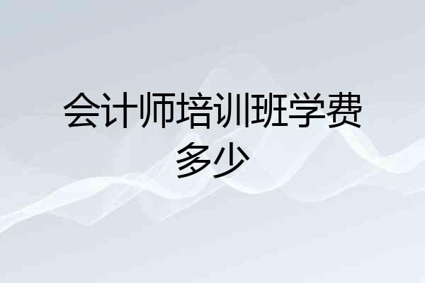 会计师培训班学费多少