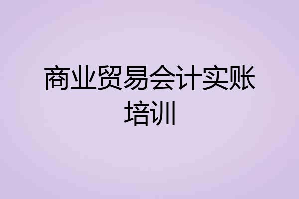 商业贸易会计实账培训
