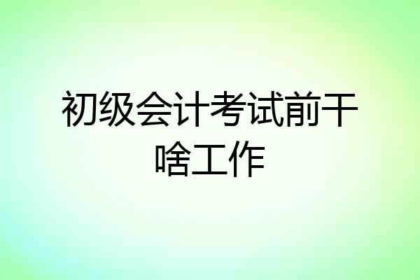 初级会计考试前干啥工作