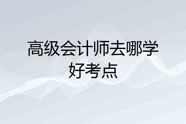 高级会计师去哪学好考点