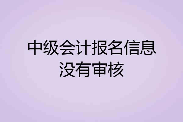 中级会计报名信息没有审核