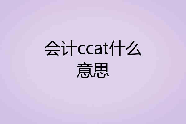 会计ccat什么意思
