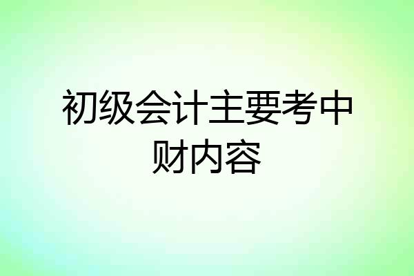 初级会计主要考中财内容