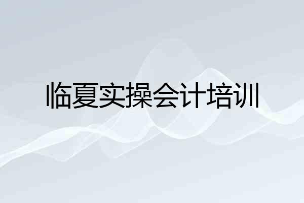 临夏实操会计培训
