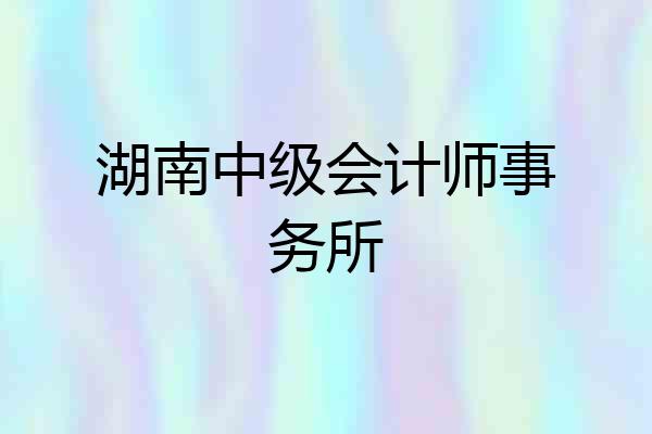 湖南中级会计师事务所