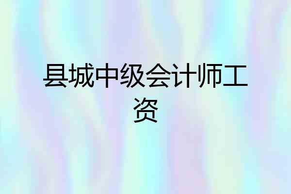 县城中级会计师工资