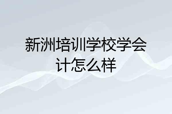 新洲培训学校学会计怎么样
