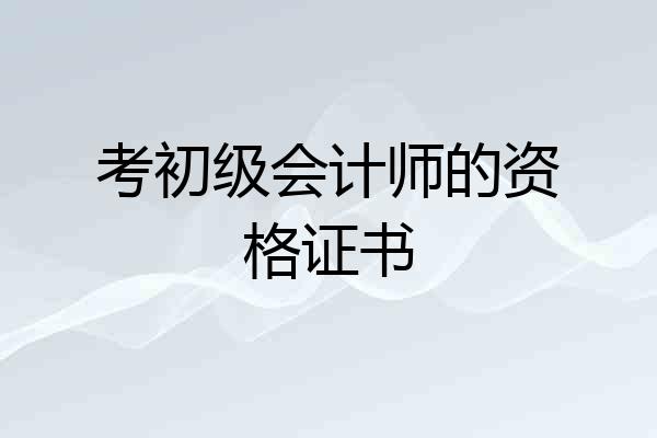 考初级会计师的资格证书