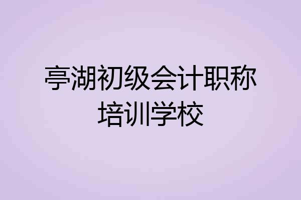 亭湖初级会计职称培训学校