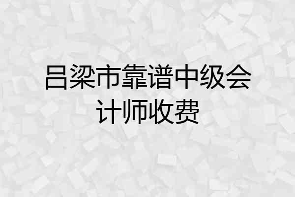 吕梁市靠谱中级会计师收费