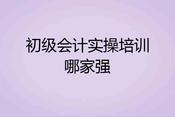 初级会计实操培训哪家强