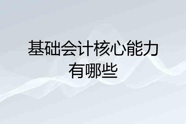 基础会计核心能力有哪些